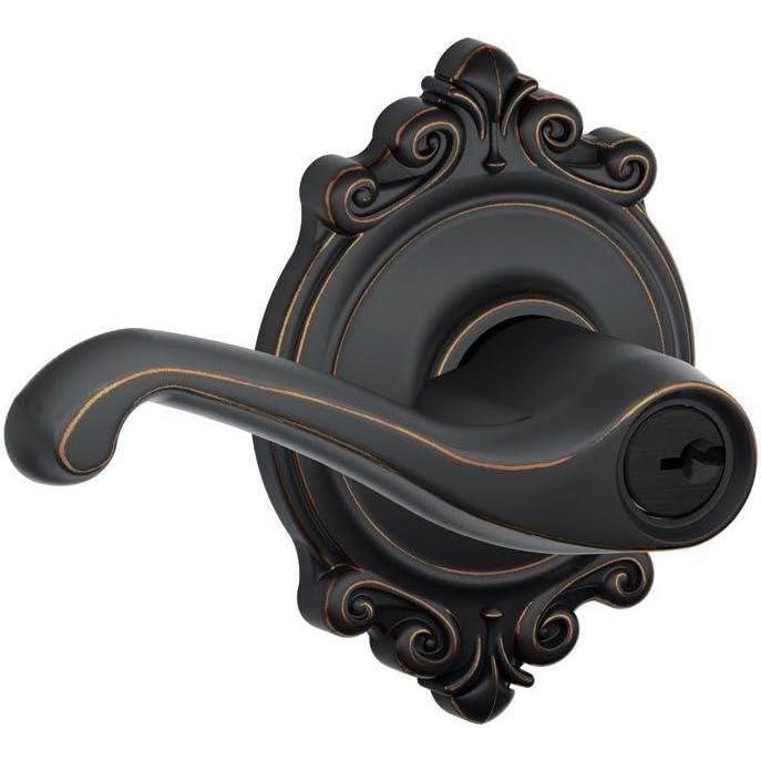 image:imageSCHLAGE F51A FLA 716 BRK Flair Lever with Brookshire Trim Keyed Entry Lock Aged BronzeBrookshire