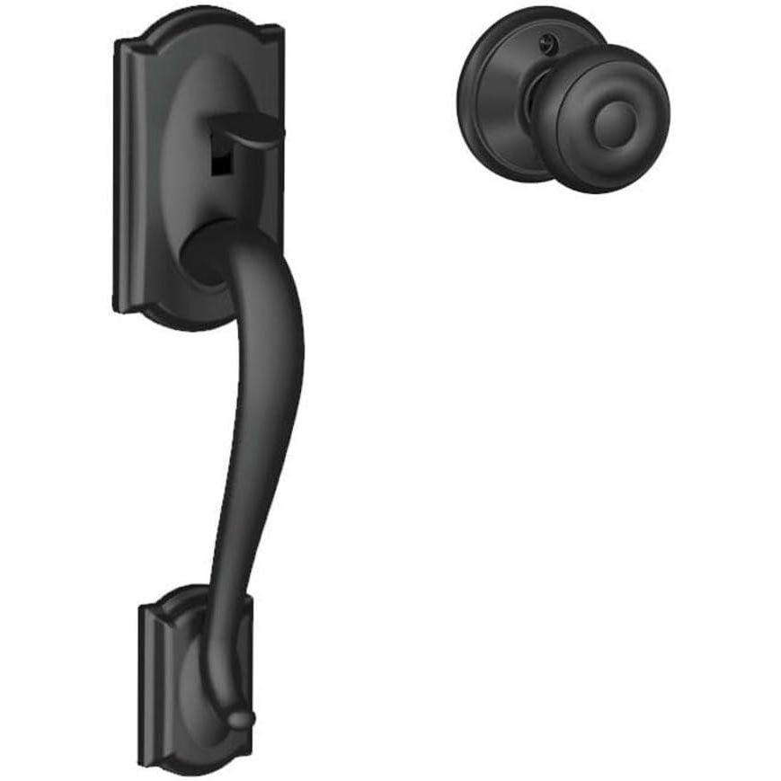 image:imageSchlage FE285 Camelot By Georgian Bottom Half Handleset with 16080 Latch and 10063 Strike Matte Black Finish