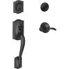 image:imageSCHLAGE Camelot Single Cylinder Handleset and Left Hand Accent Lever Matte Black F60 CAM 622 Acc LHStandard Interior Trim