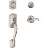 image:imageSCHLAGE Camelot Single Cylinder Handleset and Left Hand Flair Lever Satin Nickel F60 CAM 619 FLA LH
