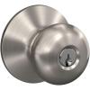 image:imageSchlage F51A PLY 619 Plymouth Door Knob Keyed Entry Lock Satin Nickel