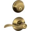 image:imageSchlage FB50 V Acc 609 Single Cylinder Deadbolt and Keyed Entry Accent Lever Antique Brass
