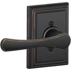 Schlage F10 VLA 716 ADD Avila Door Lever with Addison Trim, Hall & Closet Passage Lock, Aged Bronze(Aged Bronze)