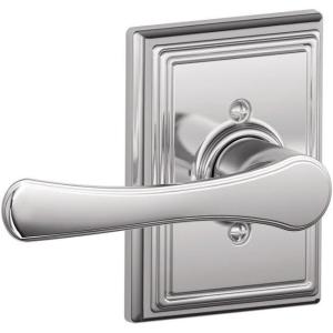 Schlage F10 VLA 716 ADD Avila Door Lever with Addison Trim, Hall & Closet Passage Lock, Aged Bronze(Bright Chrome)