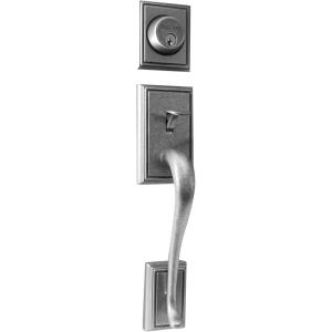 Schlage F58 ADD 622 Addison Exterior Handleset with Deadbolt, Matte Black (Exterior Half Only)(Distressed Nickel)