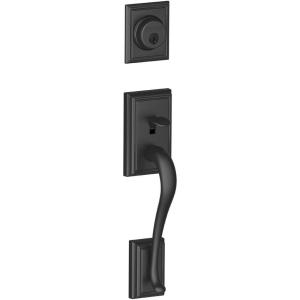 Schlage F58 ADD 622 Addison Exterior Handleset with Deadbolt, Matte Black (Exterior Half Only)(Matte Black)