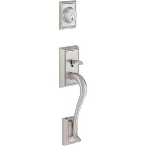 Schlage F58 ADD 622 Addison Exterior Handleset with Deadbolt, Matte Black (Exterior Half Only)(Satin Nickel)