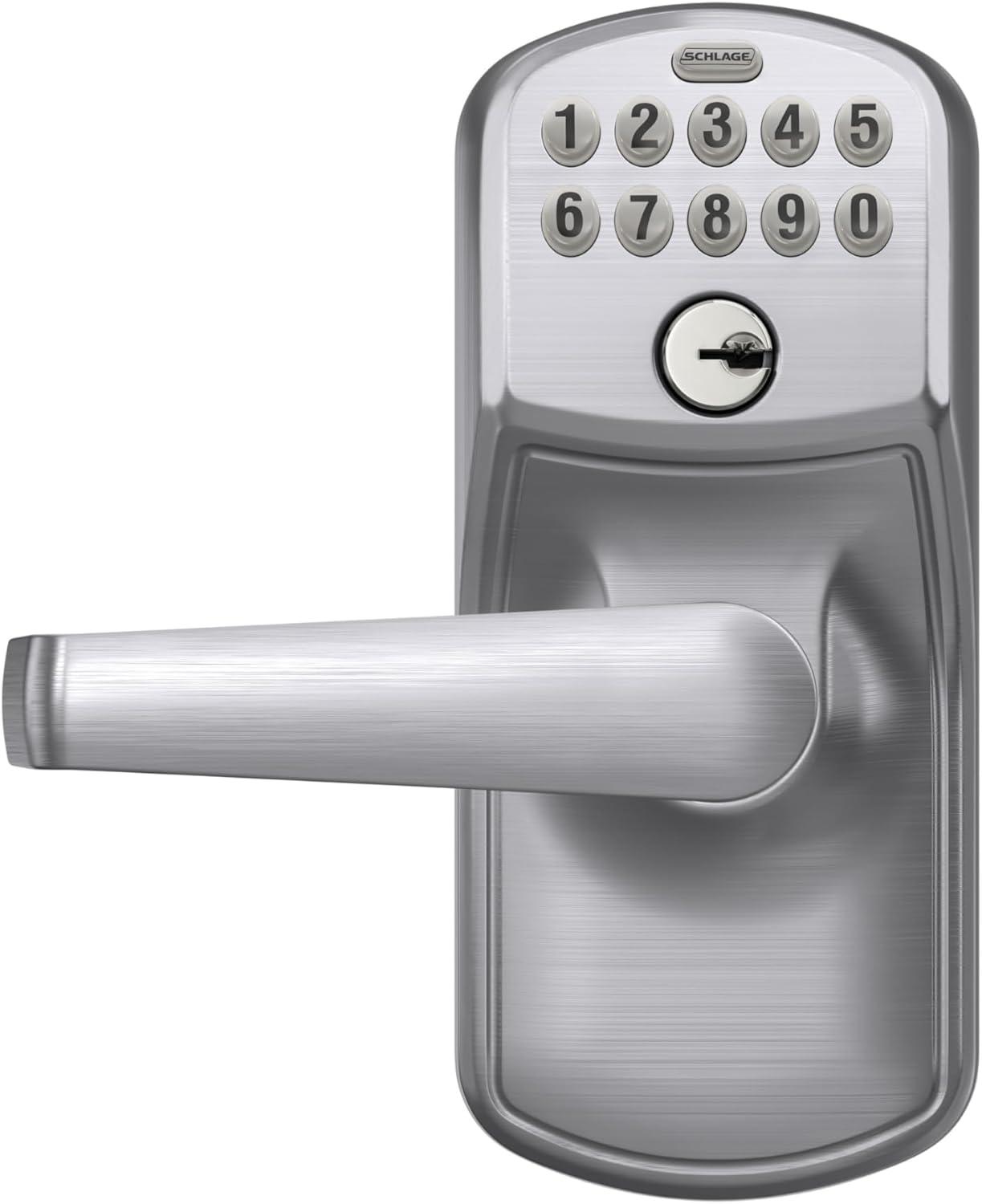 image:imageSCHLAGE Brushed Chrome FE595CS V PLY 626 ELA Plymouth Light Commercial Electronic Keypad Lock with Elan LeverSatin ChromeStandard