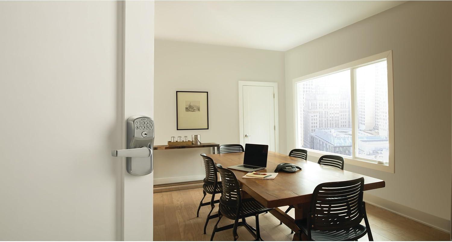 image:imageSCHLAGE Brushed Chrome FE595CS V PLY 626 ELA Plymouth Light Commercial Electronic Keypad Lock with Elan LeverSatin ChromeStandard