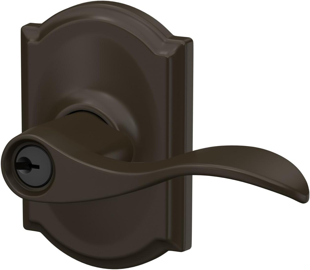 image:imageSCHLAGE F51A ACC 619 CAM Accent Lever with Camelot Trim Keyed Entry Lock Satin NickelKeyed Entry Pack of 8