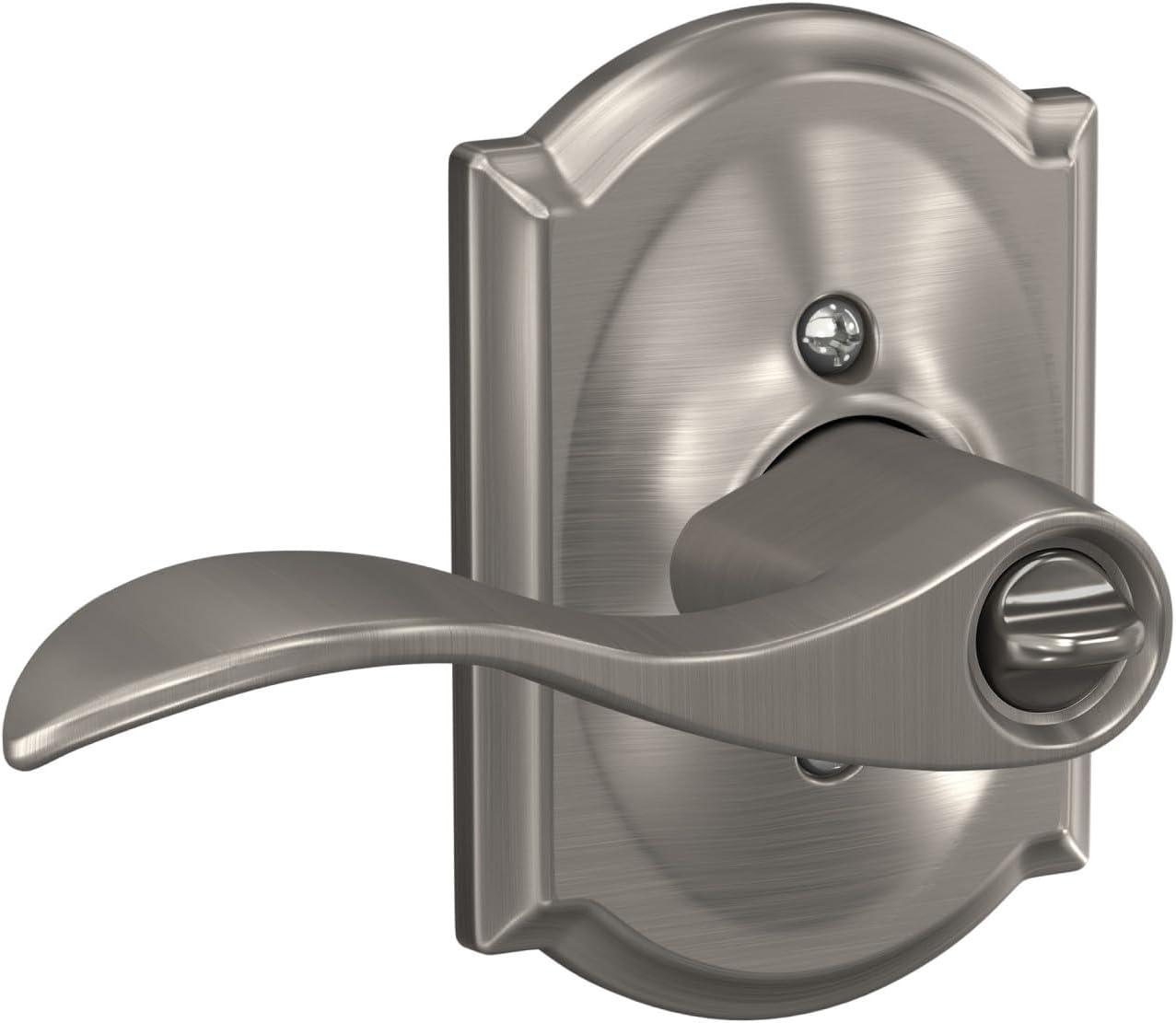 image:imageSCHLAGE F51A ACC 619 CAM Accent Lever with Camelot Trim Keyed Entry Lock Satin NickelKeyed Entry Pack of 8