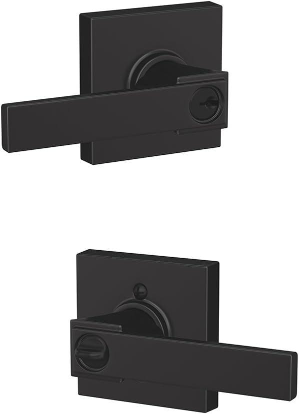 image:imageSCHLAGE F51A NBK 622 COL Northbrook Lever with Collins Trim Keyed Entry Lock Matte BlackPack of 1