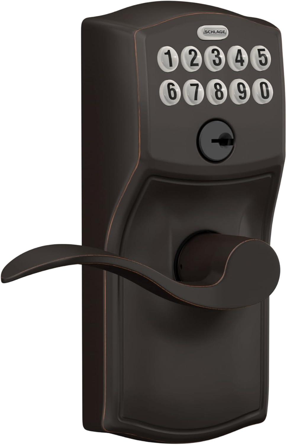 image:imageSCHLAGE FE595VCAM716ACC FE595VCAMACC 716 Keypad Accent Lever Door Lock Flex Aged Bronze
