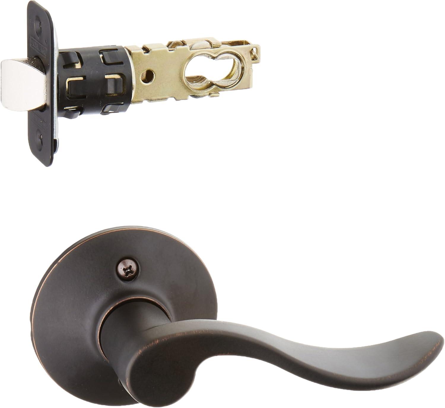 image:imageSCHLAGE Plymouth Front Entry Handle Flair RightHanded Interior Lever Satin Nickel FE285 PLY 619 FLA RHAged Bronze