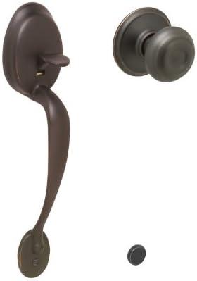 image:imageSCHLAGE Plymouth Front Entry Handle Flair RightHanded Interior Lever Satin Nickel FE285 PLY 619 FLA RHAged Bronze