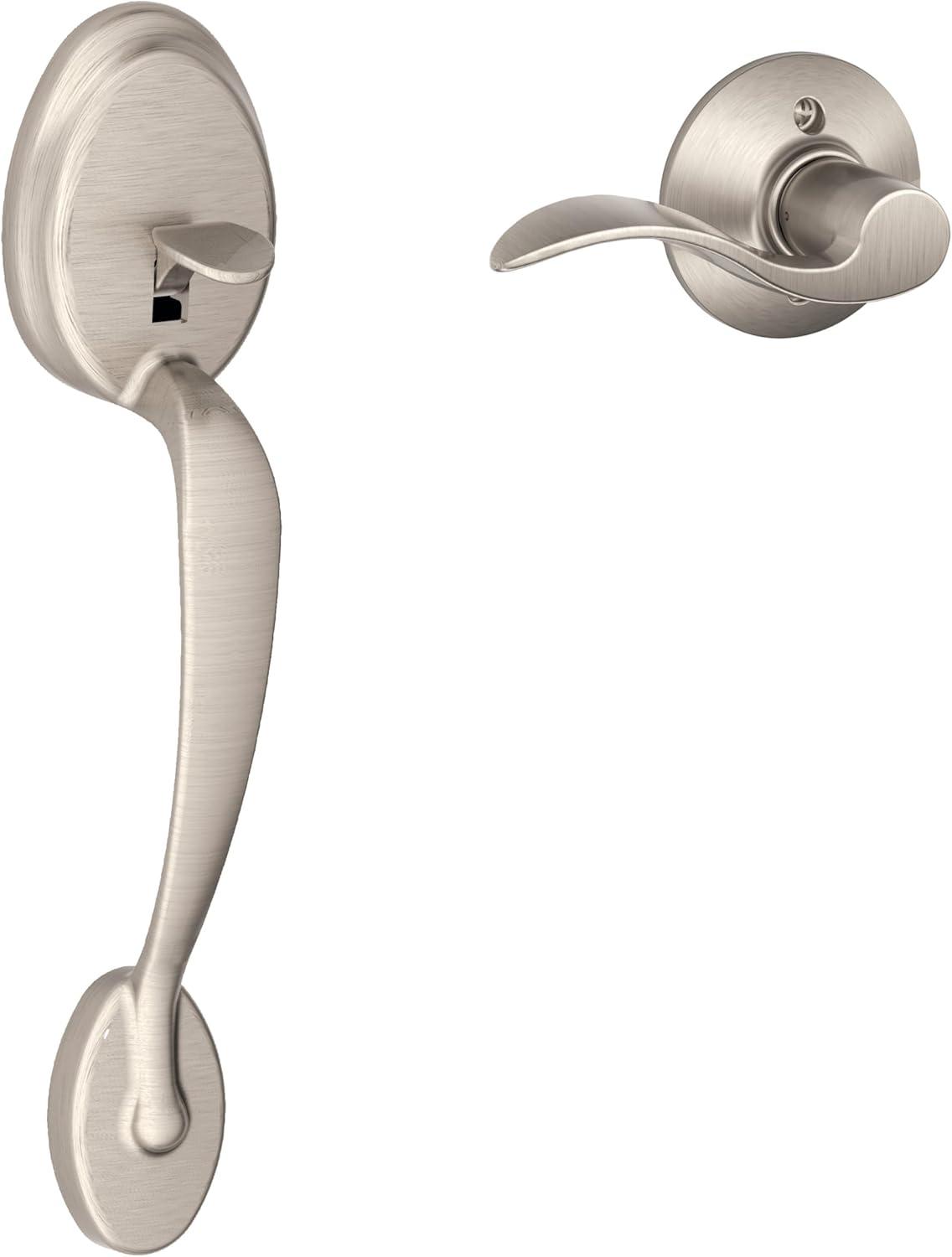 image:imageSCHLAGE Plymouth Front Entry Handle Flair RightHanded Interior Lever Satin Nickel FE285 PLY 619 FLA RHSatin Nickel