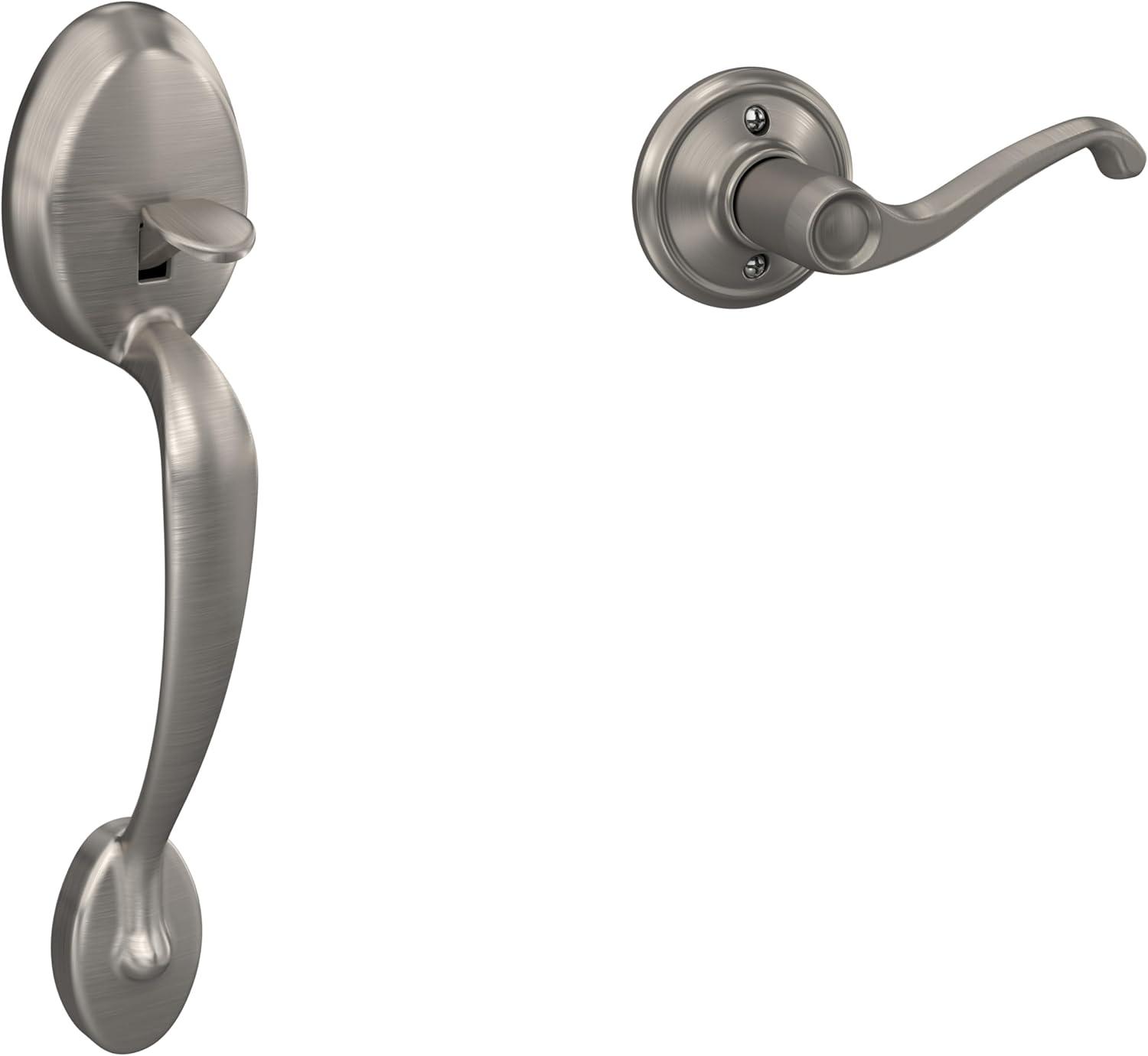 image:imageSCHLAGE Plymouth Front Entry Handle Flair RightHanded Interior Lever Satin Nickel FE285 PLY 619 FLA RHSatin Nickel