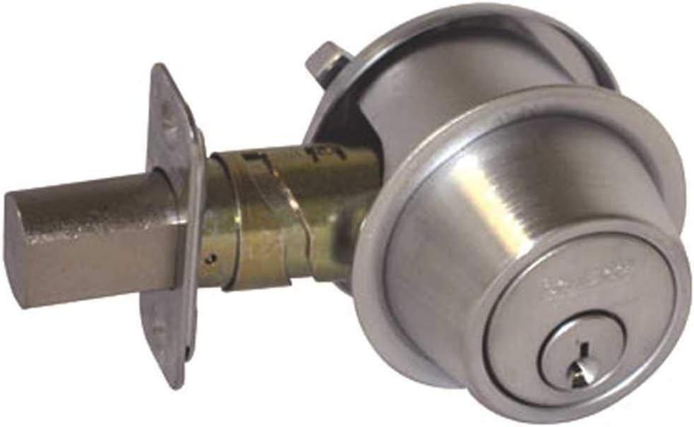 image:imageSchlage Commercial B560P626 Grade 2 Single Cylinder Deadbolt with C Keyway with 12287 Latch and 10094 Strike Satin Chrome Finish Model Number B560P 626 KA4C 12287 10094Chrome