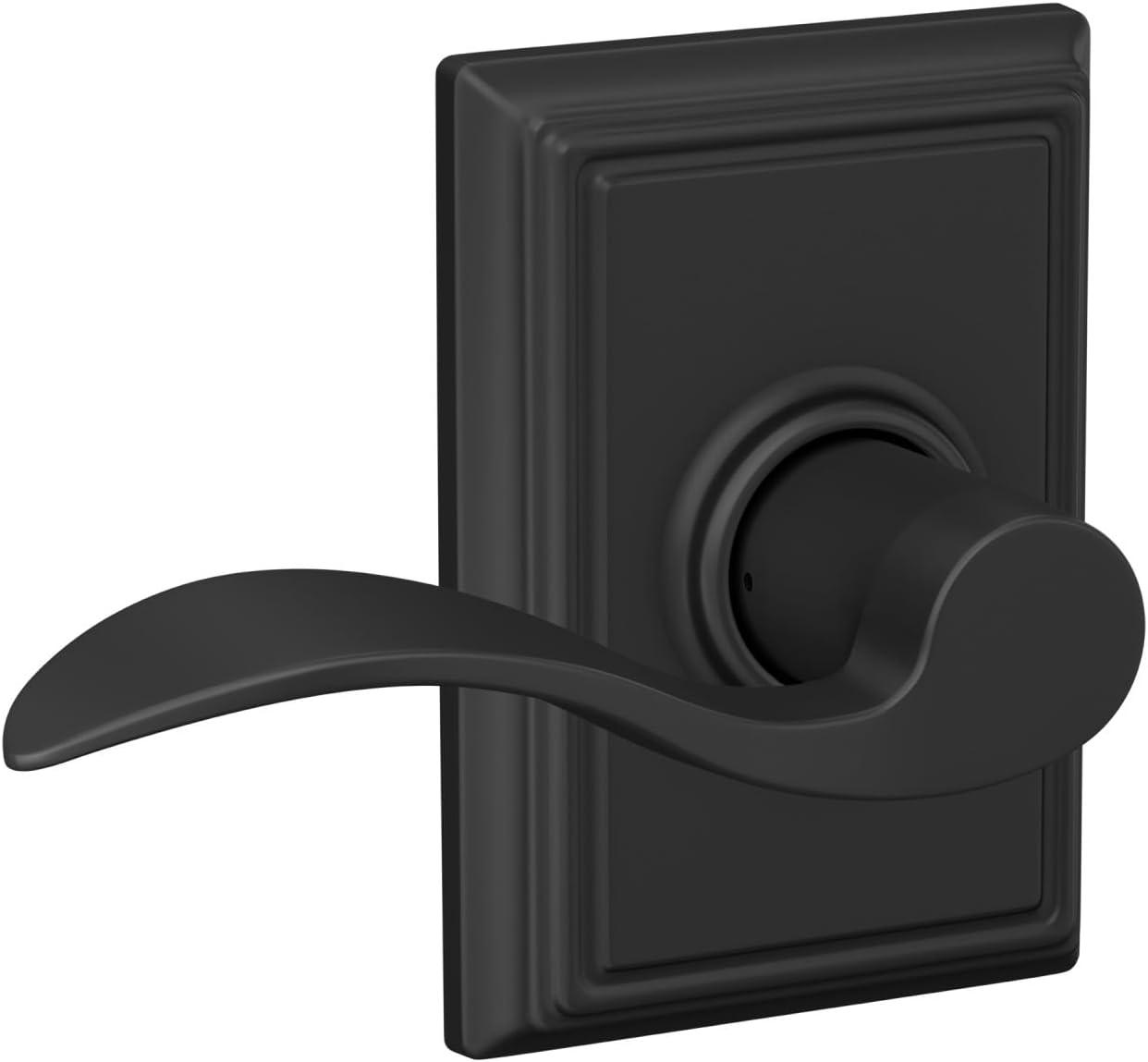 image:imageSchlage F10 ACC 622 ADD Accent Door Lever with Addison Trim Hall amp Closet Passage Lock Matte BlackPassage