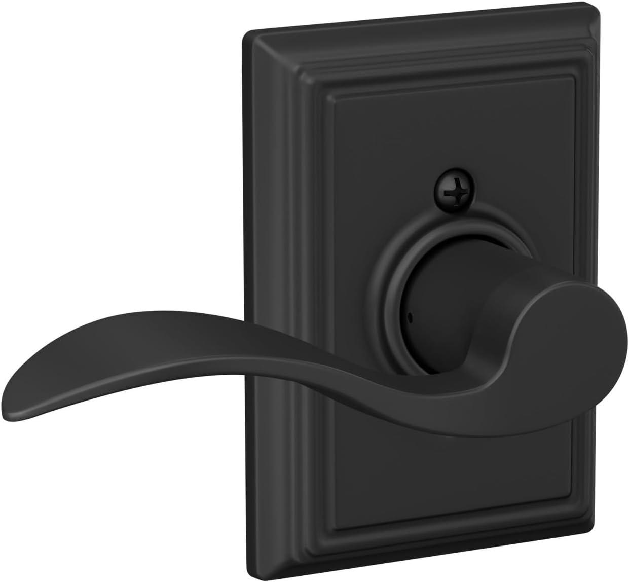 image:imageSchlage F10 ACC 622 ADD Accent Door Lever with Addison Trim Hall amp Closet Passage Lock Matte BlackPassage