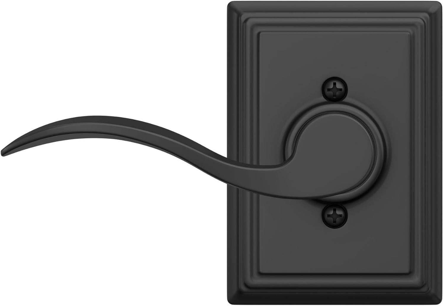 image:imageSchlage F10 ACC 622 ADD Accent Door Lever with Addison Trim Hall amp Closet Passage Lock Matte BlackPassage