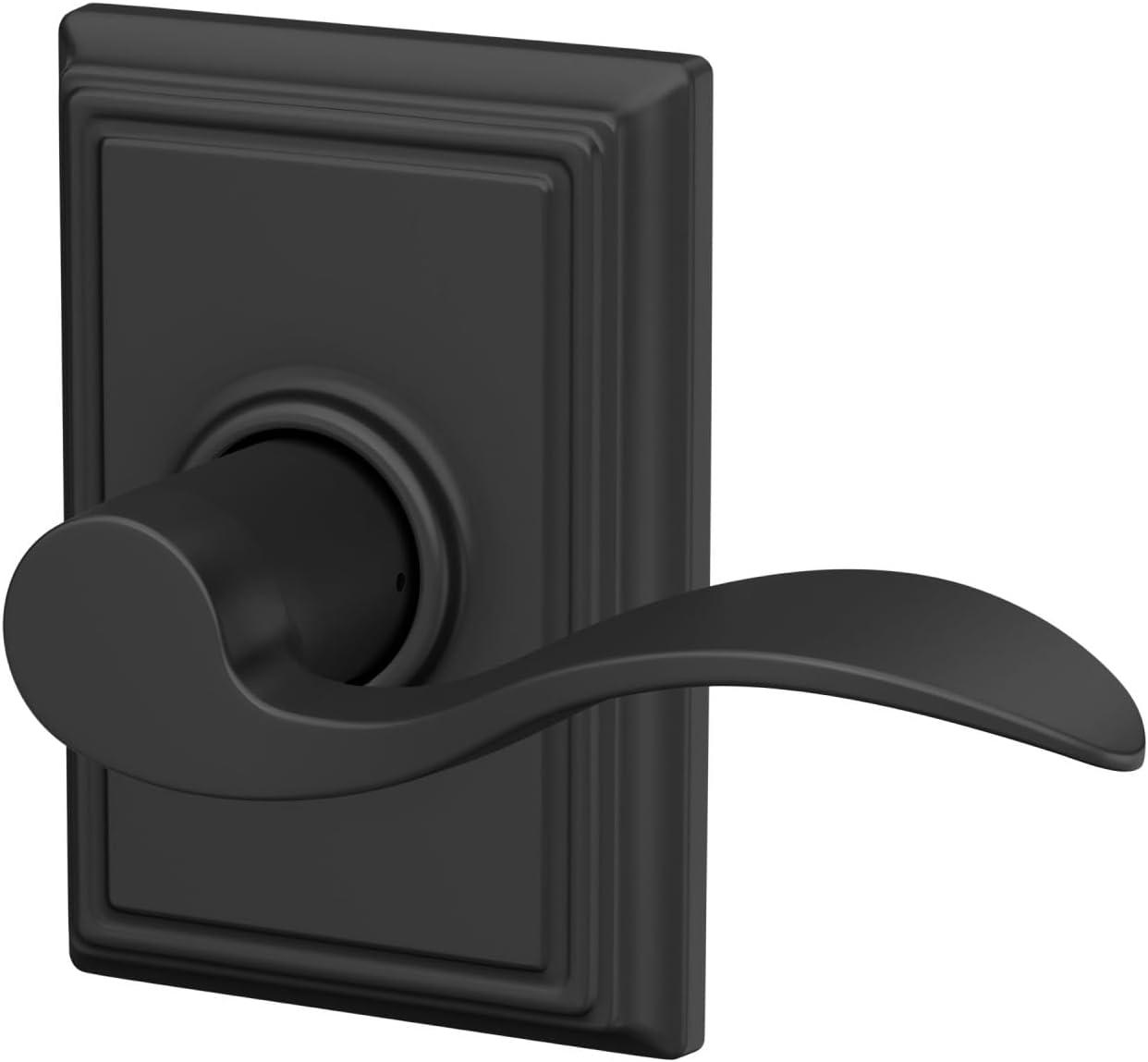 image:imageSchlage F10 ACC 622 ADD Accent Door Lever with Addison Trim Hall amp Closet Passage Lock Matte BlackPassage