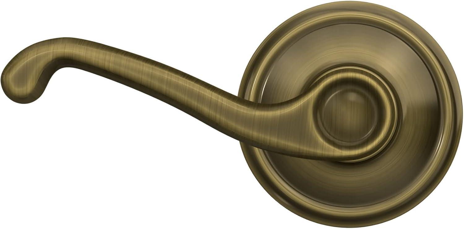 image:imageSchlage F10 FLA 609 Flair Door Lever Hall amp Closet Passage Lock Antique BrassStandard