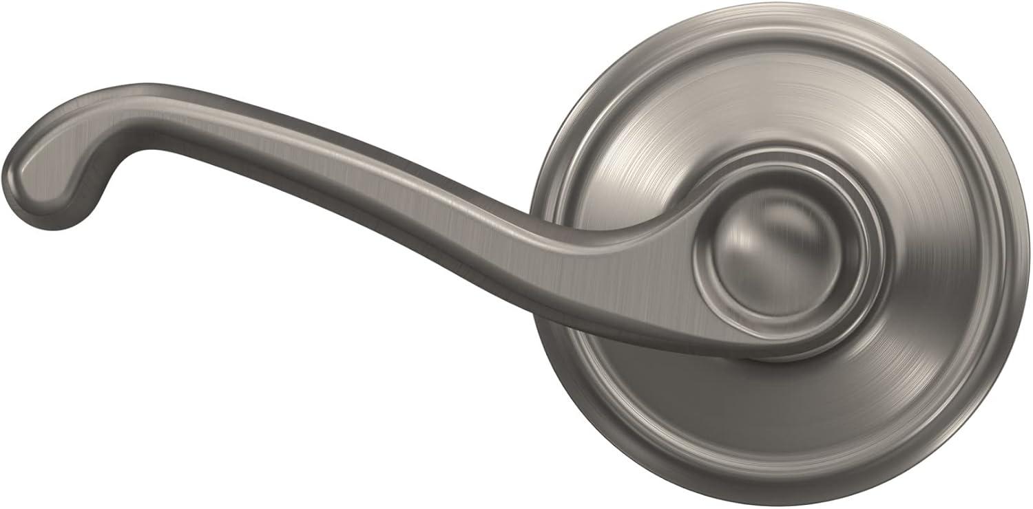 image:imageSchlage F10 FLA 619 Flair Door Lever Hall amp Closet Passage Lock Satin NickelStandard