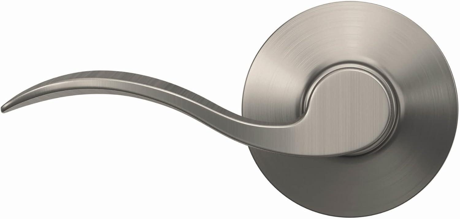 image:imageSchlage F10 V ACC 619 Accent Door Lever Hall amp Closet Passage Lock Pack of 1 Satin NickelSatin Nickel