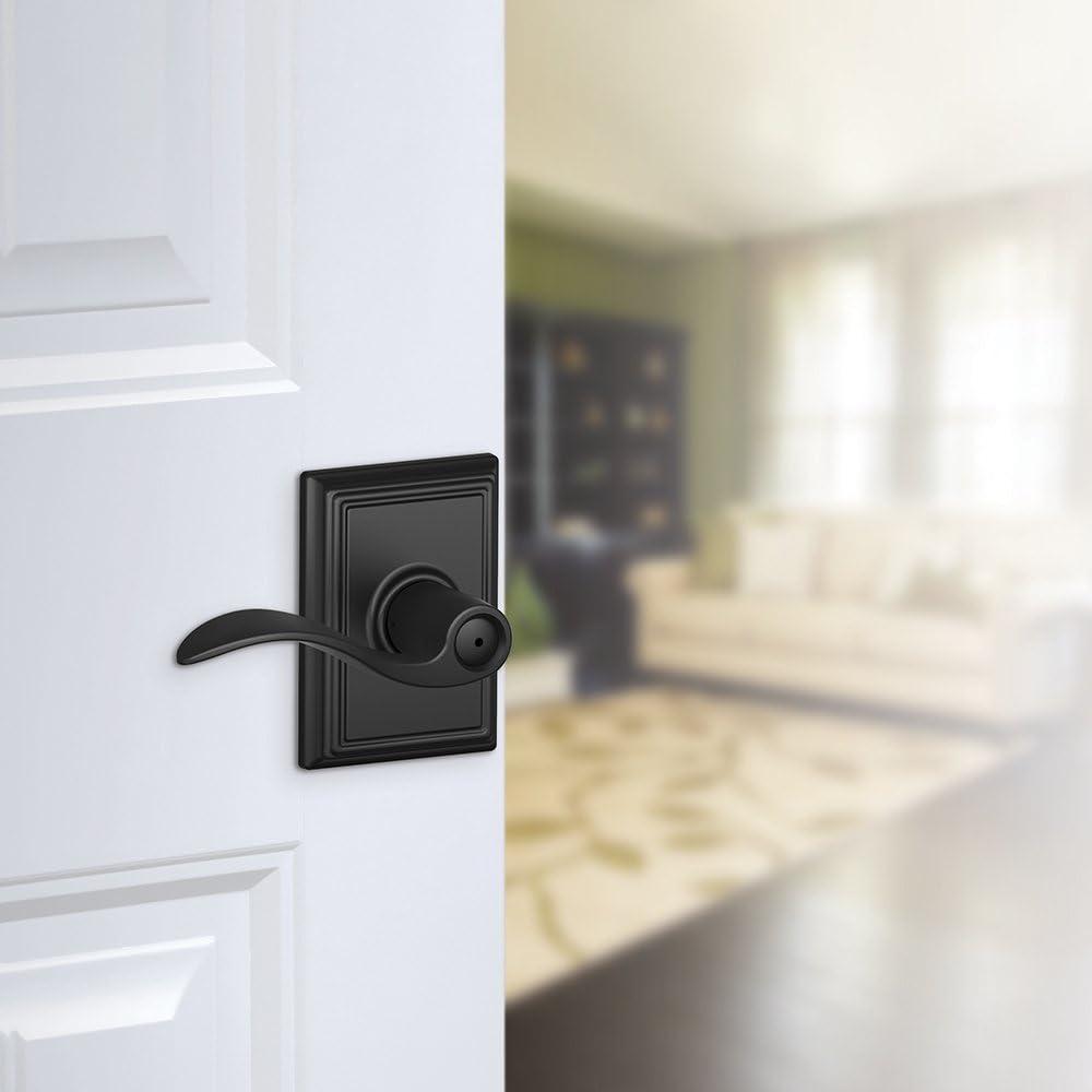 image:imageSchlage F40 ACC 622 ADD Accent Door Lever with Addison Trim Bed amp Bath Privacy Lock Matte BlackPrivacy