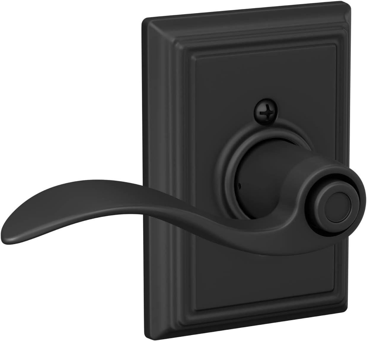 image:imageSchlage F40 ACC 622 ADD Accent Door Lever with Addison Trim Bed amp Bath Privacy Lock Matte BlackPrivacy Pack of 5