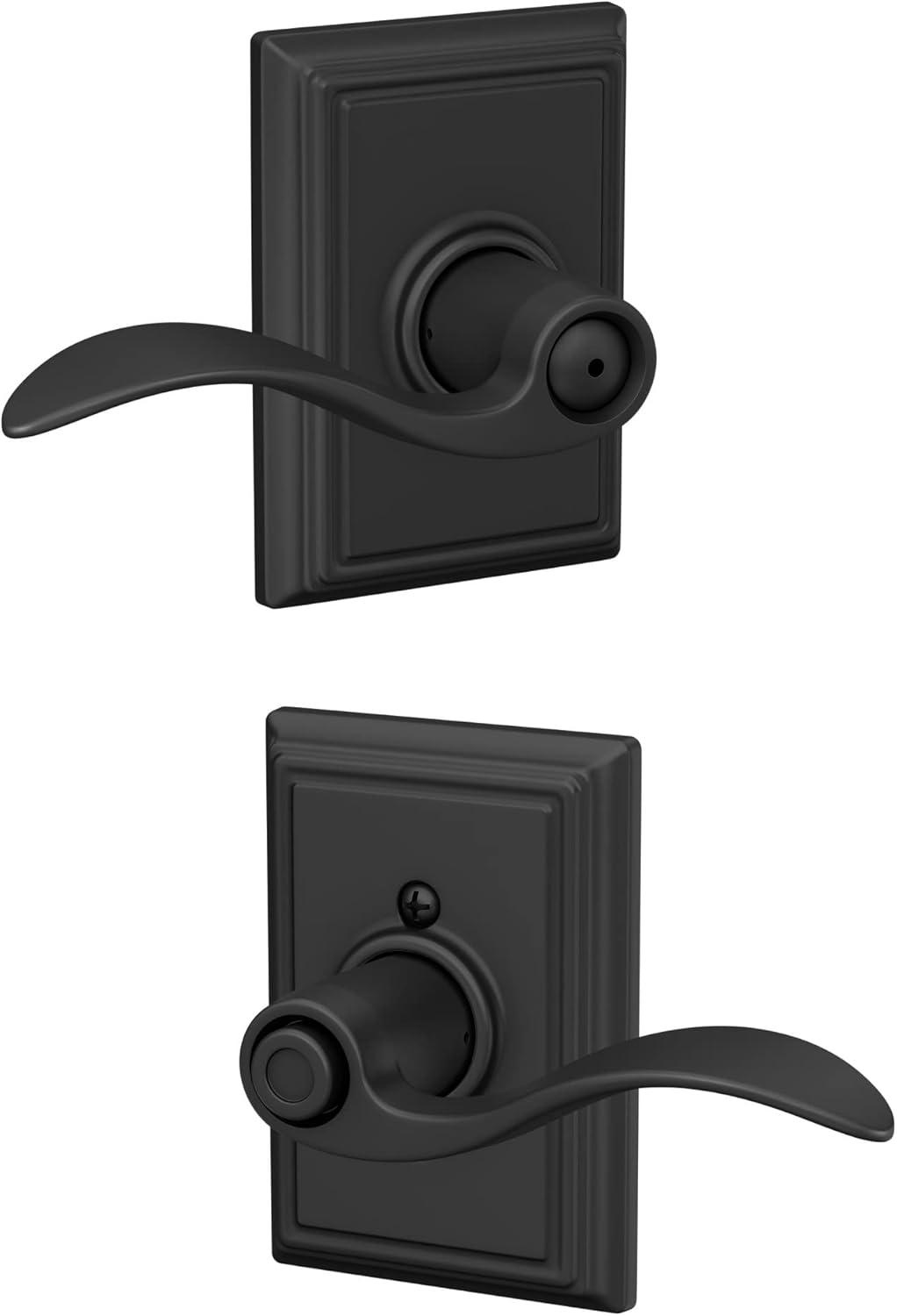 image:imageSchlage F40 ACC 622 ADD Accent Door Lever with Addison Trim Bed amp Bath Privacy Lock Matte BlackPrivacy Pack of 5