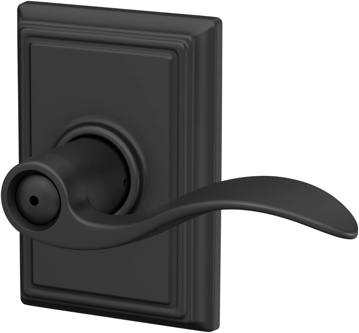image:imageSchlage F40 ACC 622 ADD Accent Door Lever with Addison Trim Bed amp Bath Privacy Lock Matte BlackPrivacy Pack of 5