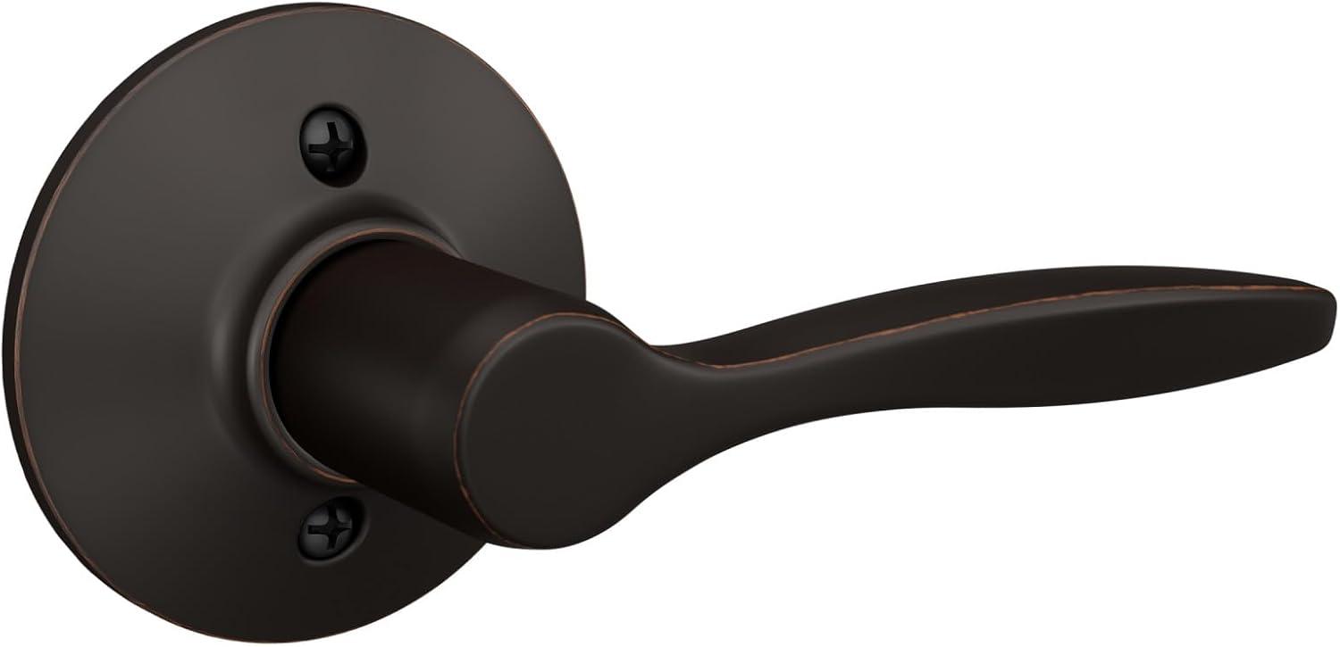 image:imageSchlage F40 DEL 608 Delfayo Door Lever with Standard Trim Bed amp Bath Privacy Lock Satin BrassAged Bronze