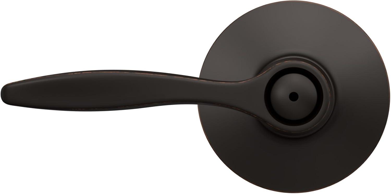 image:imageSchlage F40 DEL 608 Delfayo Door Lever with Standard Trim Bed amp Bath Privacy Lock Satin BrassAged Bronze