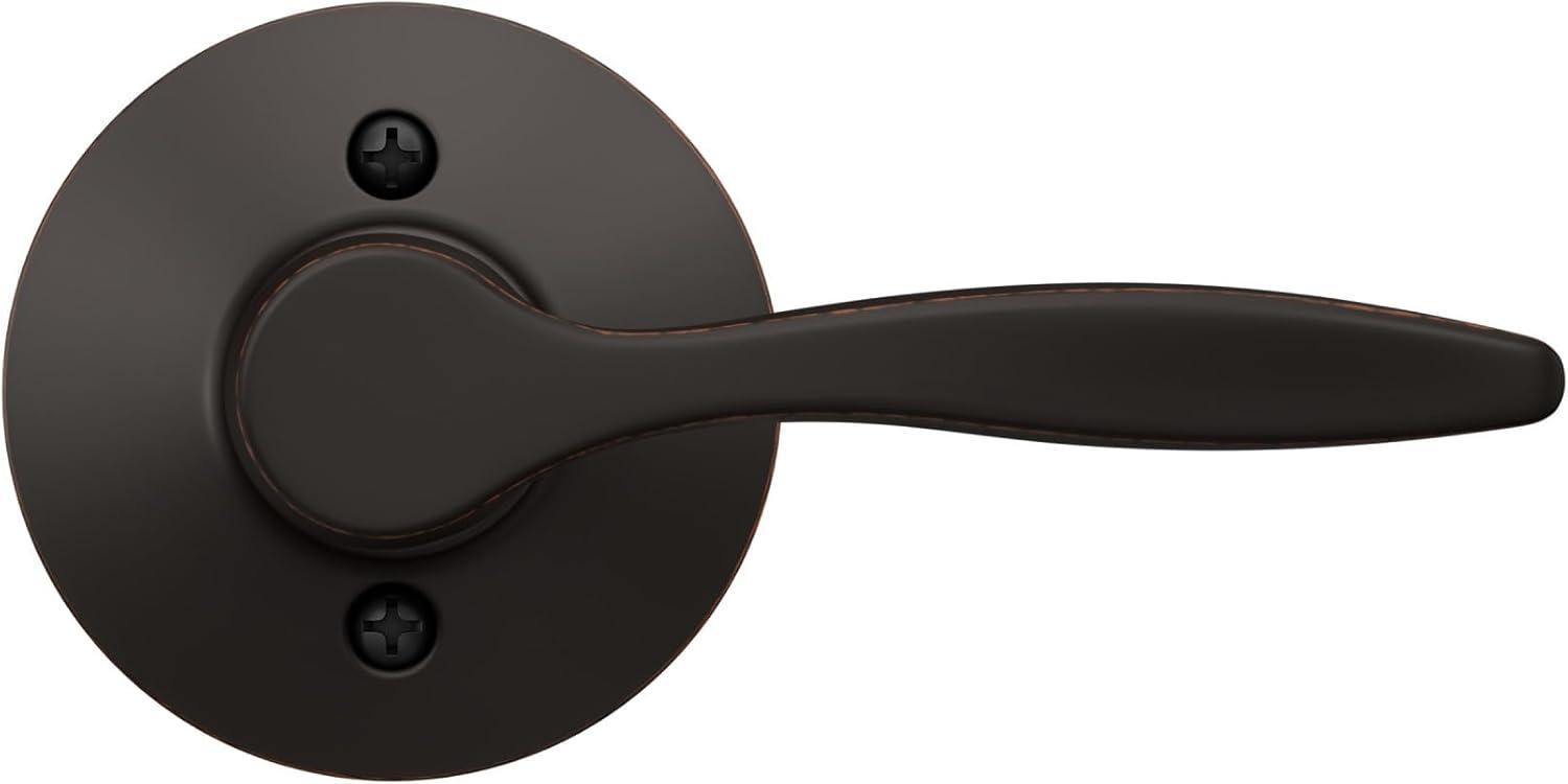 image:imageSchlage F40 DEL 608 Delfayo Door Lever with Standard Trim Bed amp Bath Privacy Lock Satin BrassAged Bronze