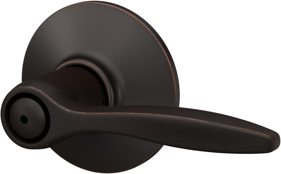 image:imageSchlage F40 DEL 608 Delfayo Door Lever with Standard Trim Bed amp Bath Privacy Lock Satin BrassAged Bronze