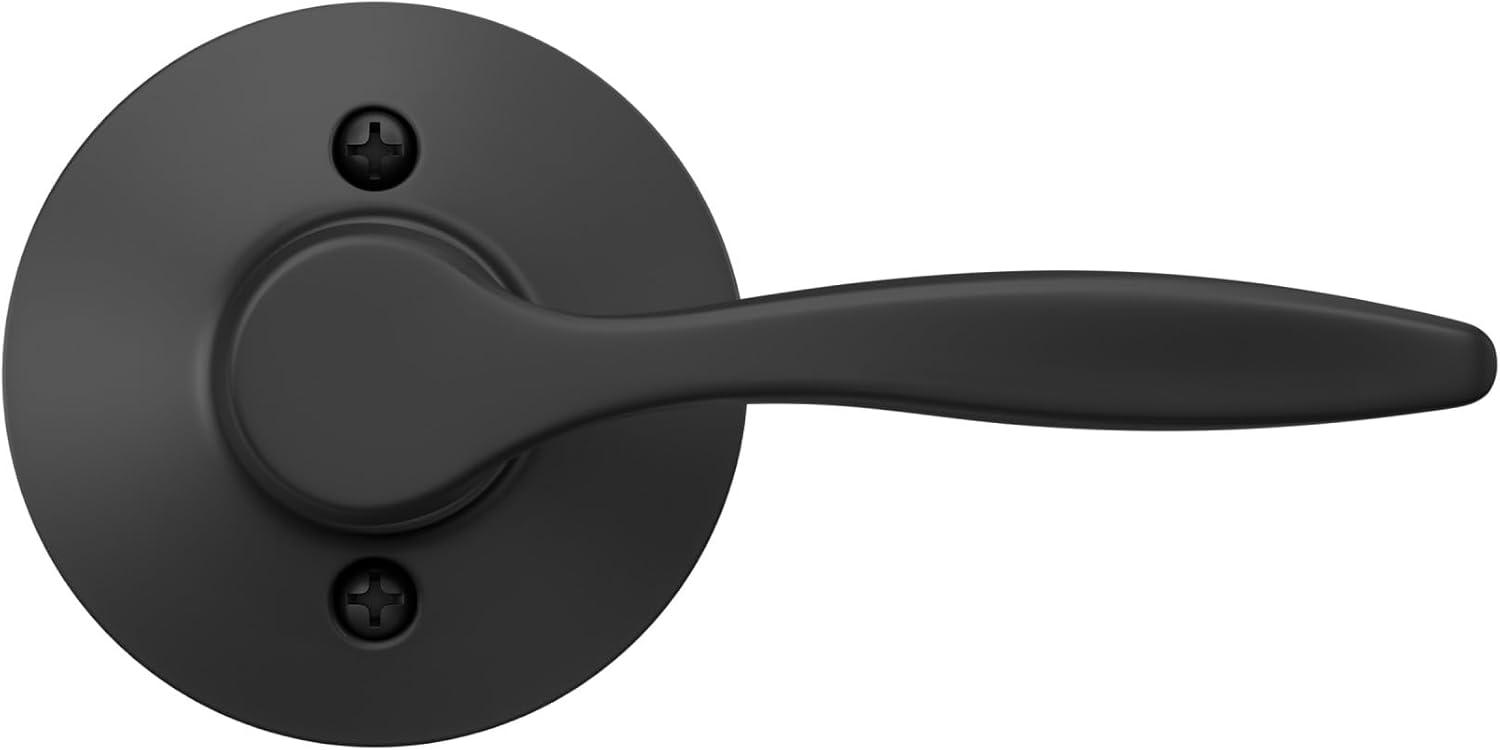 image:imageSchlage F40 DEL 608 Delfayo Door Lever with Standard Trim Bed amp Bath Privacy Lock Satin BrassMatte Black