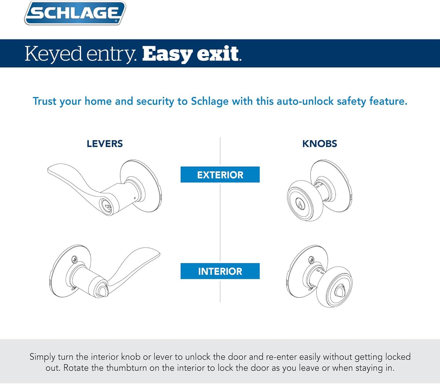 image:imageSchlage F40 DEL 608 Delfayo Door Lever with Standard Trim Bed amp Bath Privacy Lock Satin BrassMatte Black