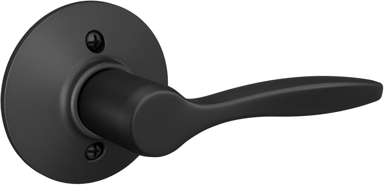 image:imageSchlage F40 DEL 608 Delfayo Door Lever with Standard Trim Bed amp Bath Privacy Lock Satin BrassMatte Black