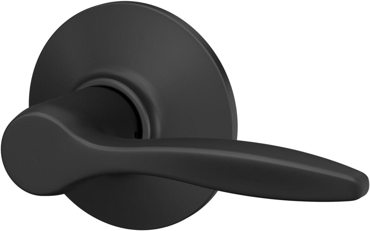 image:imageSchlage F40 DEL 608 Delfayo Door Lever with Standard Trim Bed amp Bath Privacy Lock Satin BrassMatte Black
