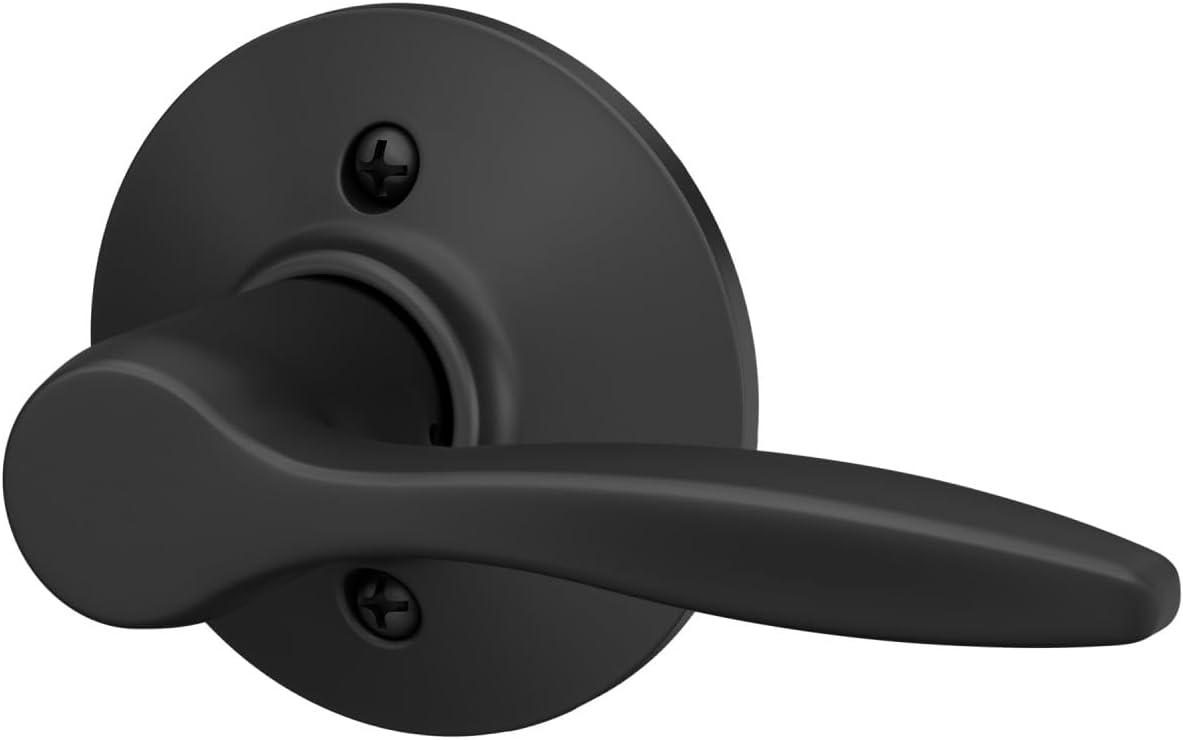 image:imageSchlage F40 DEL 608 Delfayo Door Lever with Standard Trim Bed amp Bath Privacy Lock Satin BrassMatte Black