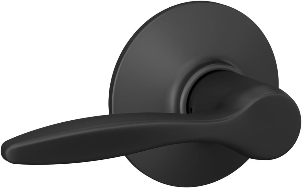 image:imageSchlage F40 DEL 608 Delfayo Door Lever with Standard Trim Bed amp Bath Privacy Lock Satin BrassMatte Black