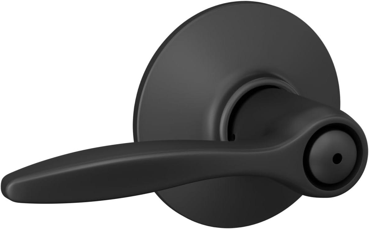 image:imageSchlage F40 DEL 608 Delfayo Door Lever with Standard Trim Bed amp Bath Privacy Lock Satin BrassMatte Black