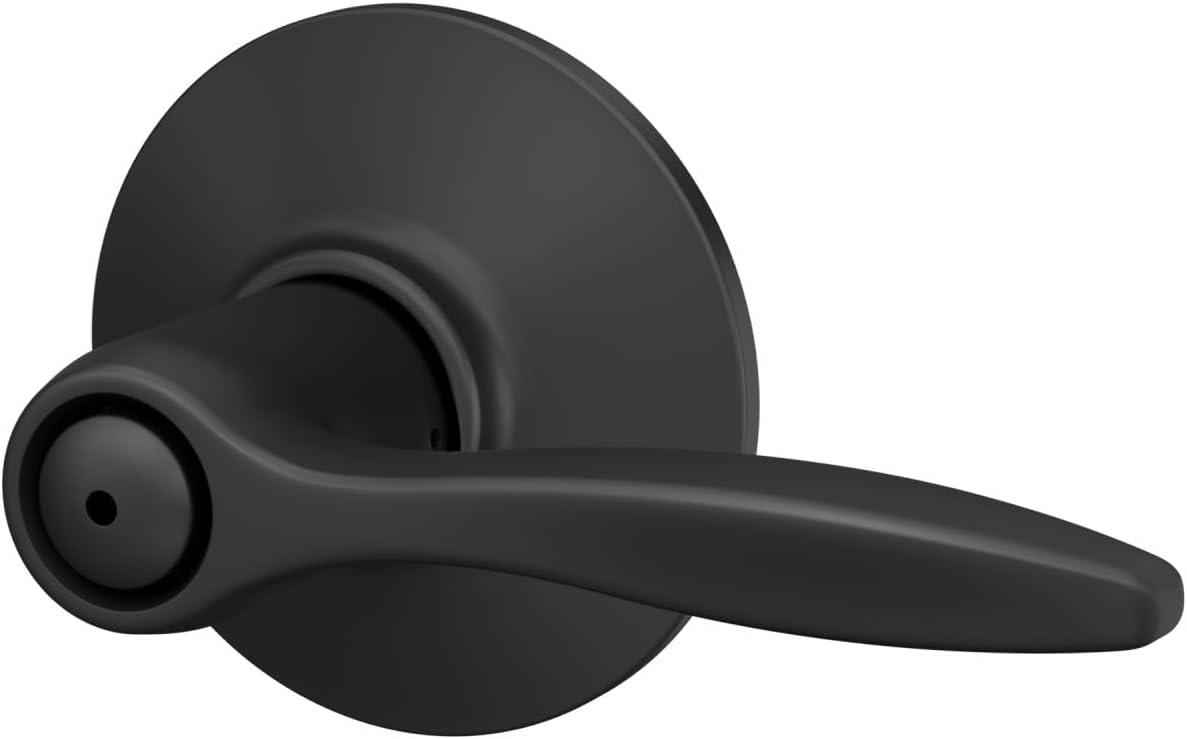 image:imageSchlage F40 DEL 608 Delfayo Door Lever with Standard Trim Bed amp Bath Privacy Lock Satin BrassMatte Black