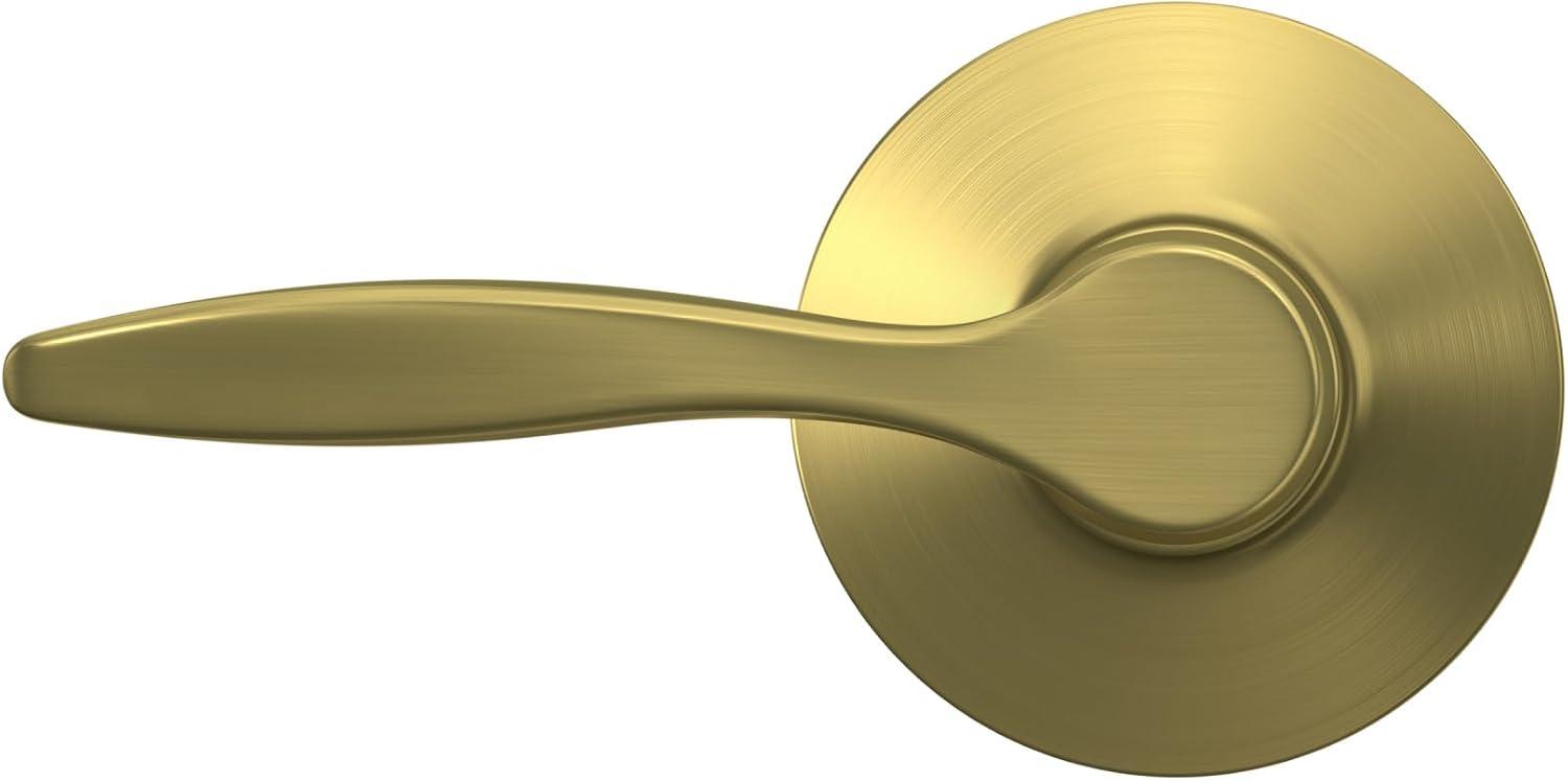 image:imageSchlage F40 DEL 608 Delfayo Door Lever with Standard Trim Bed amp Bath Privacy Lock Satin BrassSatin Brass