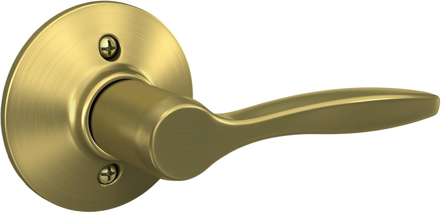 image:imageSchlage F40 DEL 608 Delfayo Door Lever with Standard Trim Bed amp Bath Privacy Lock Satin BrassSatin Brass