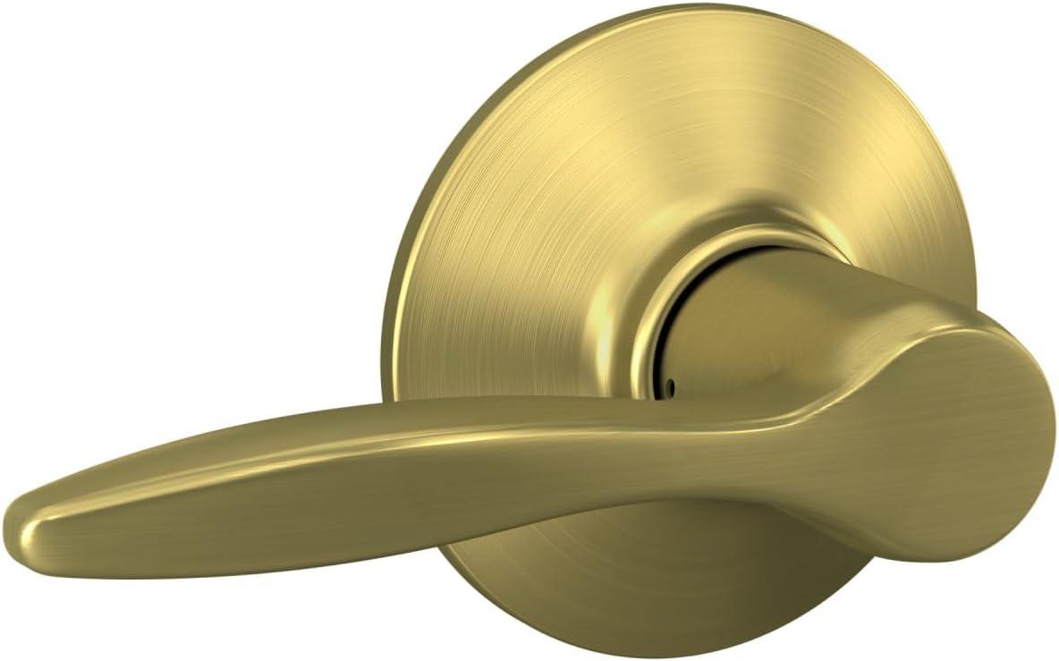 image:imageSchlage F40 DEL 608 Delfayo Door Lever with Standard Trim Bed amp Bath Privacy Lock Satin BrassSatin Brass
