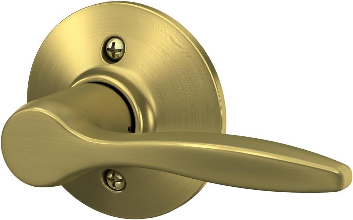 image:imageSchlage F40 DEL 608 Delfayo Door Lever with Standard Trim Bed amp Bath Privacy Lock Satin BrassSatin Brass
