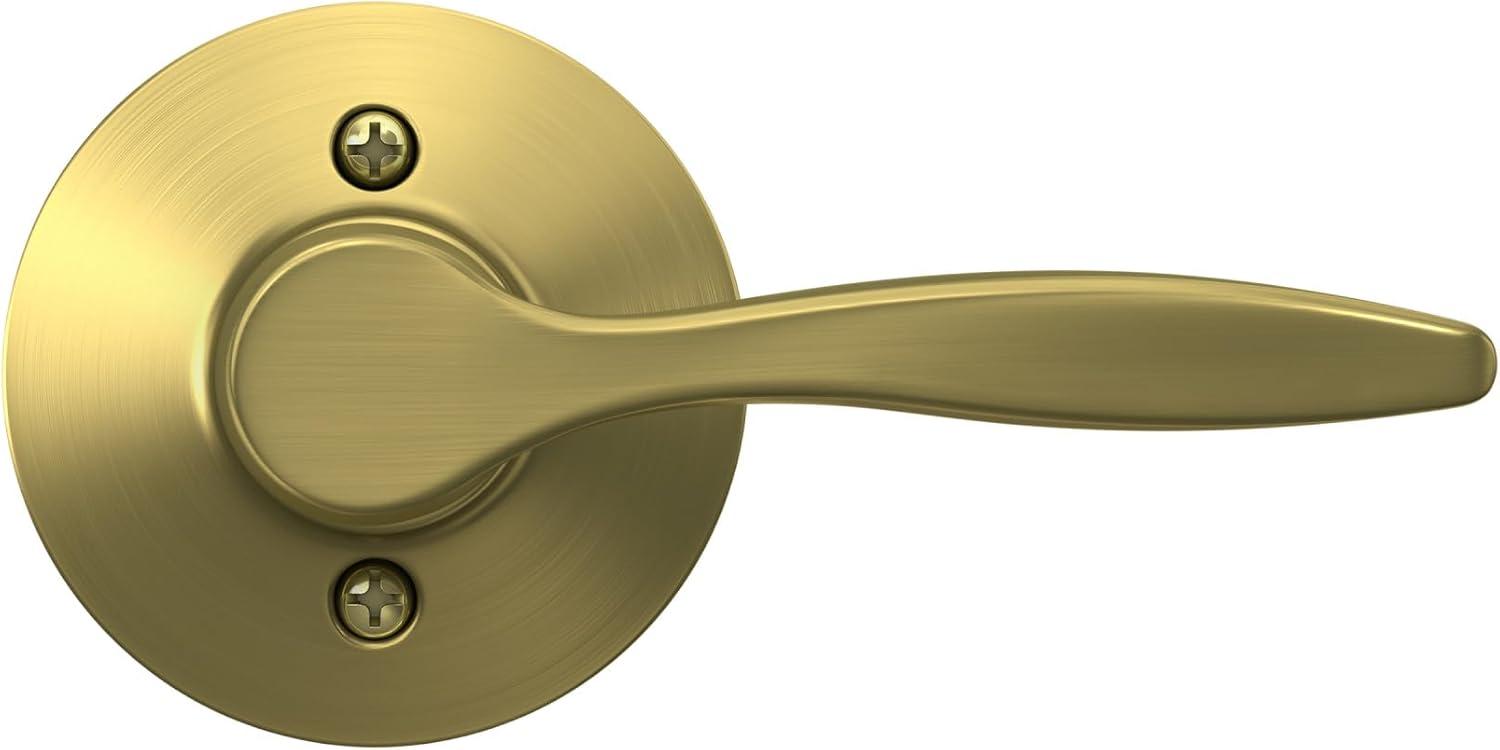image:imageSchlage F40 DEL 608 Delfayo Door Lever with Standard Trim Bed amp Bath Privacy Lock Satin BrassSatin Brass